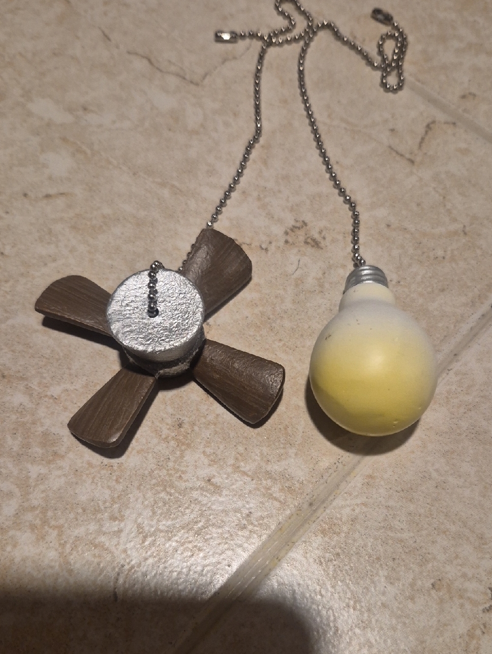 Handcrafted Brown Fan Blade & Yellow Bulb Hanging Accent - Home Accents